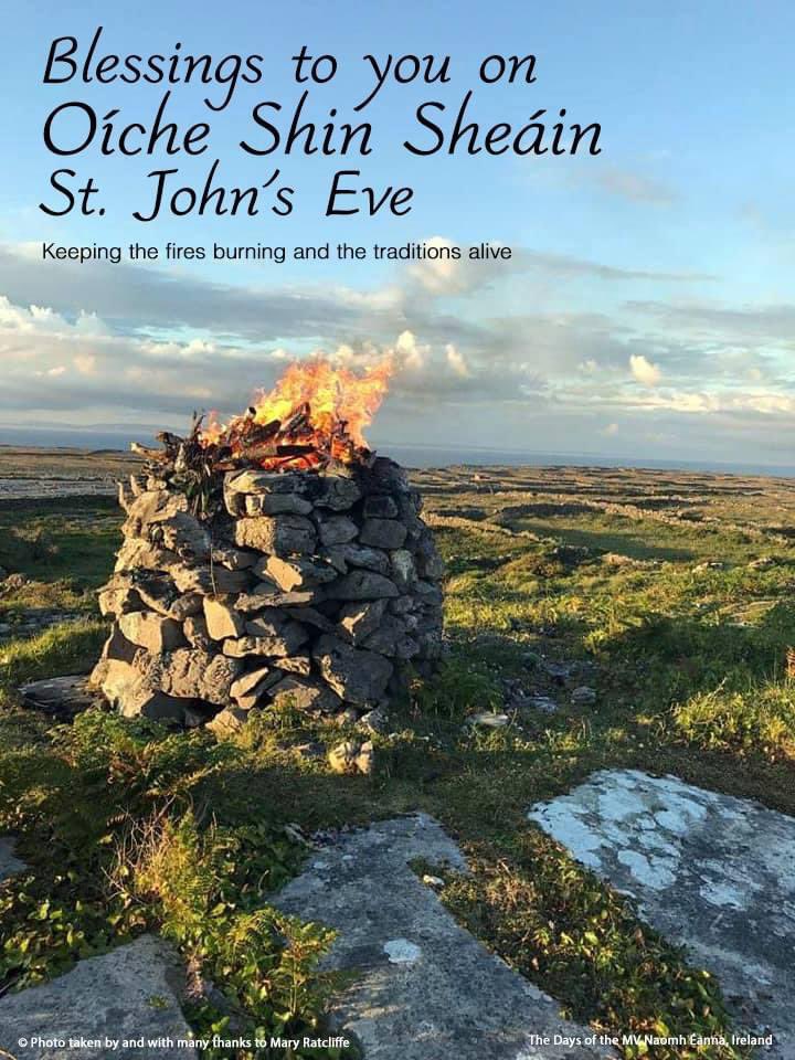 Blessings to you on Oíche Shin Seáin (St. John's Eve)
Lighting of the Bonfires, Aran Islands, County Galway, Ireland.