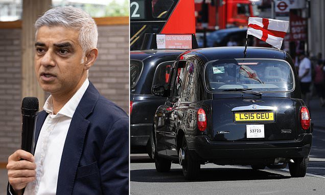 Patricia344130's tweet photo. This obnoxious little turd has banned taxi’s from flying the England flag while the Euro’s are on.
‘It will distract motorists’.
What a lying bastard.

Not bothered about Palestinian flags flying around London or protesters stopping traffic. https://t.co/nJkod1P8qW