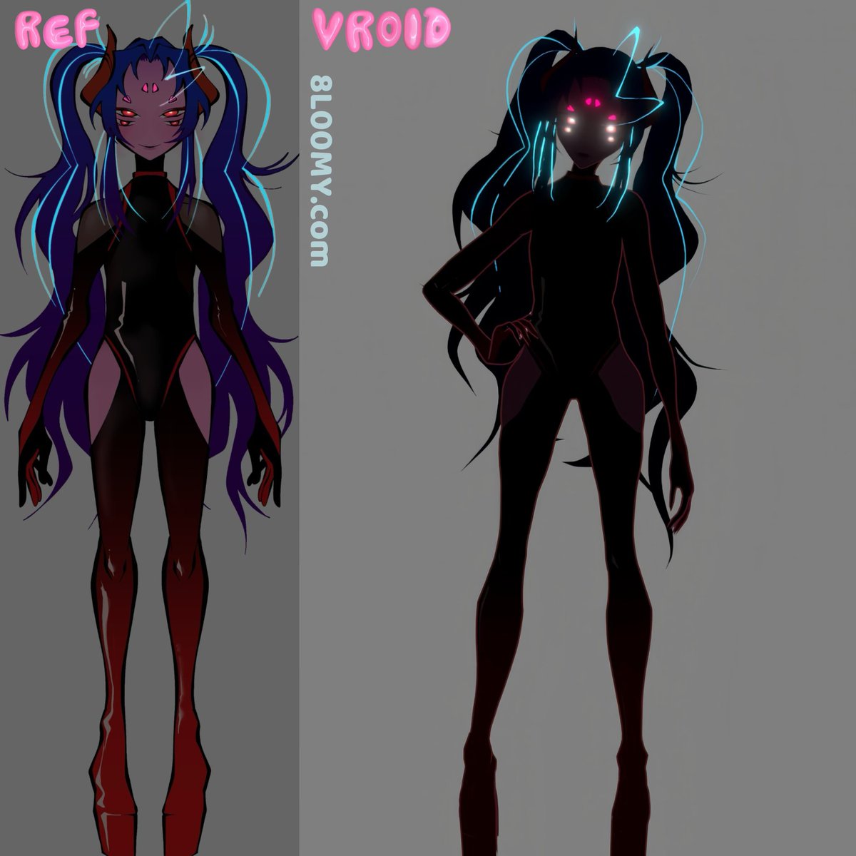8L00MY_'s tweet photo. Original Vtuber Commission: @/ALTERLNX 

•Vroid vtuber
•full iphone ARKit Blendshapes (face tracking)
•Extra set of eyes (they work)
•special Glow in the dark textures

Commissions are open, ask for final price on DM.
RT is love🩵 https://t.co/iWhoDkNnun