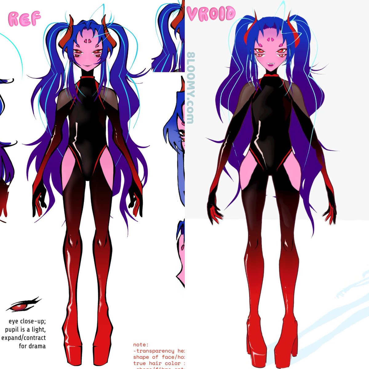 8L00MY_'s tweet photo. Original Vtuber Commission: @/ALTERLNX 

•Vroid vtuber
•full iphone ARKit Blendshapes (face tracking)
•Extra set of eyes (they work)
•special Glow in the dark textures

Commissions are open, ask for final price on DM.
RT is love🩵 https://t.co/iWhoDkNnun