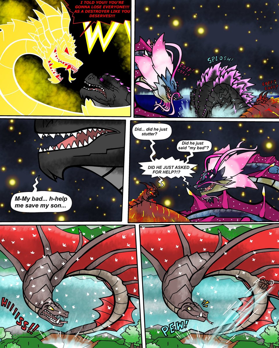 Paulbagnot's tweet photo. HERE IT IS GUYS, after a long time, fifth chapter of #Titandad (1/2)

#Godzilla #godzillaart #MonsteVerse #GodzillaKingOfTheMonsters #GodzillaXKongfanart #GodzillaXKongTheNewEmpire #GodzillaMovie #Anguirus #Tiamat #Rodan #Titanosaurus #Baragon https://t.co/PE7oalSQGK