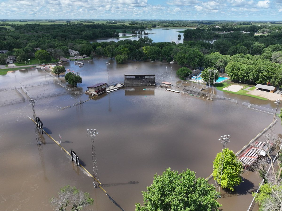 Well, this is a post we always dread. Riverside is no longer “beside the river”. Volunteers will be needed when the mighty Cottonwood get back within its banks. Drone pics courtesy of Mason Fredin.