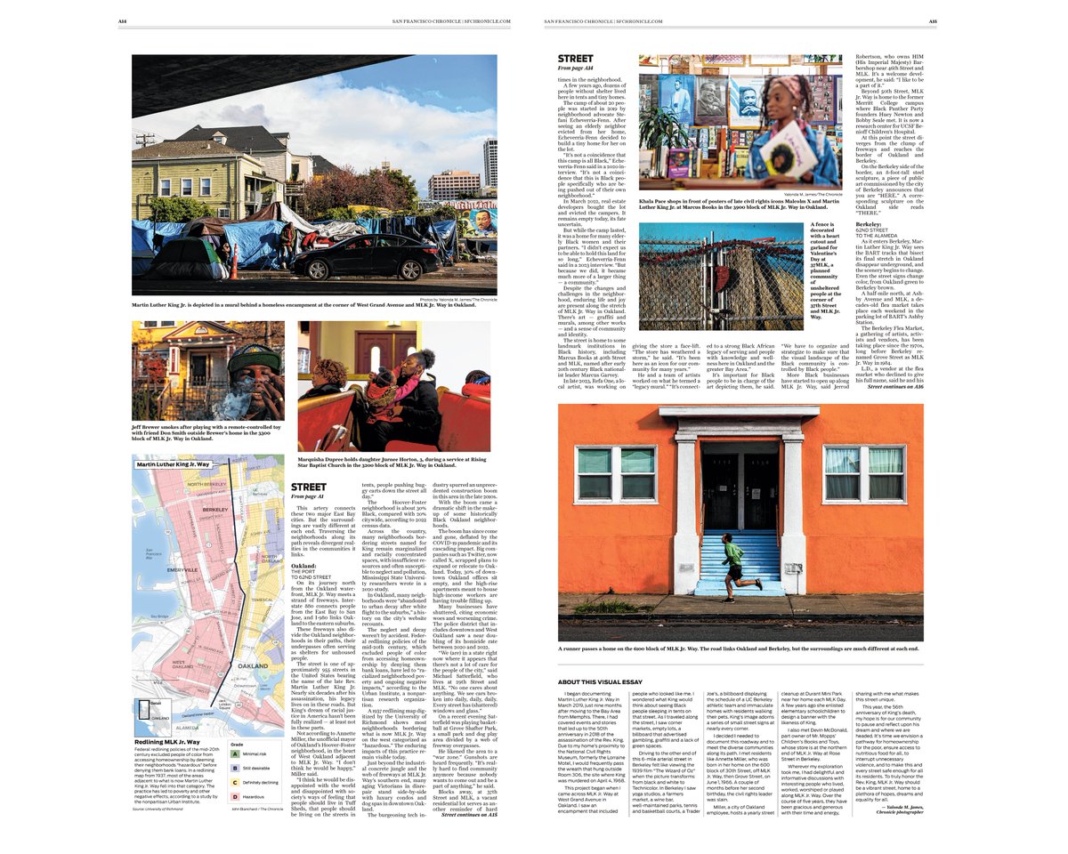 Nicole Frugé (@photofruge) on Twitter photo "This project began when I came across MLK Jr. Way at West Grand Avenue in Oakland. I saw an encampment that included people who looked like me. I wondered what King would think about seeing Black people sleeping in tents on that street."
-@YOSHIFOTO /<a href="/sfchronicle/">San Francisco Chronicle</a> "This project began when I came across MLK Jr. Way at West Grand Avenue in Oakland. I saw an encampment that included people who looked like me. I wondered what King would think about seeing Black people sleeping in tents on that street."
-@YOSHIFOTO /<a href="/sfchronicle/">San Francisco Chronicle</a>