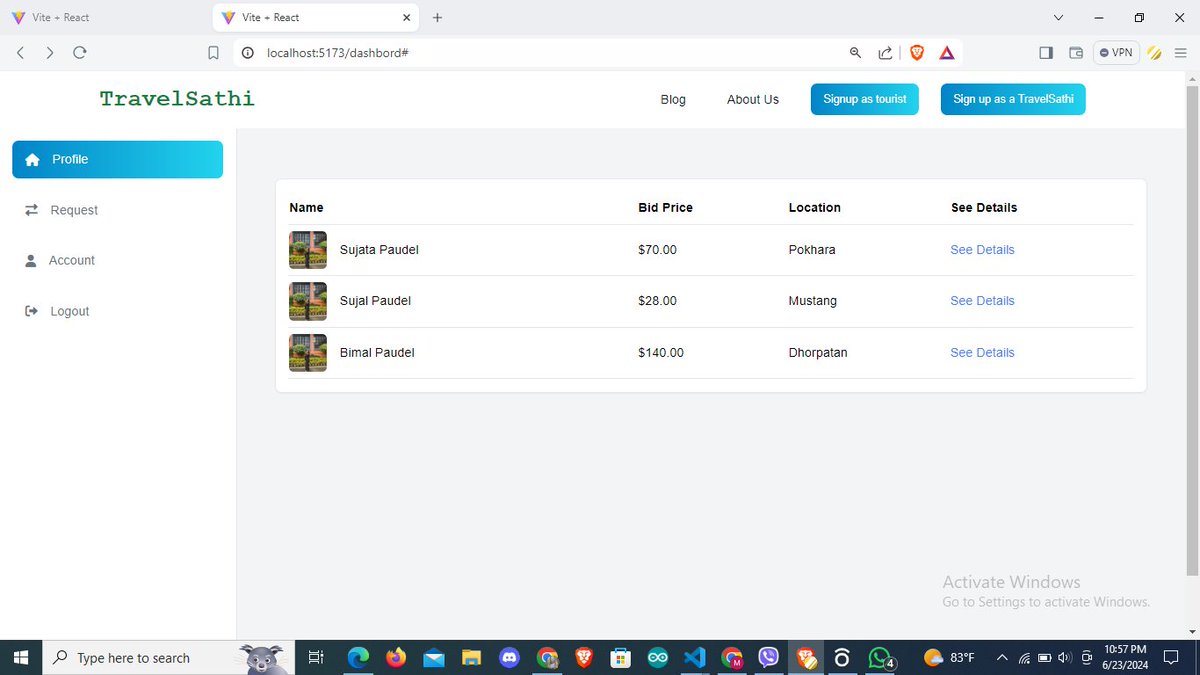 25Skip31783's tweet image. Today I created an awesome dashboard layout using #TailwindCSS grid properties!  Also implemented seamless routing with #ReactRouterDOM.
#LSPPDay23
#LearningWithLeapfrog
#60DaysOfLearning2024
@lftechnology