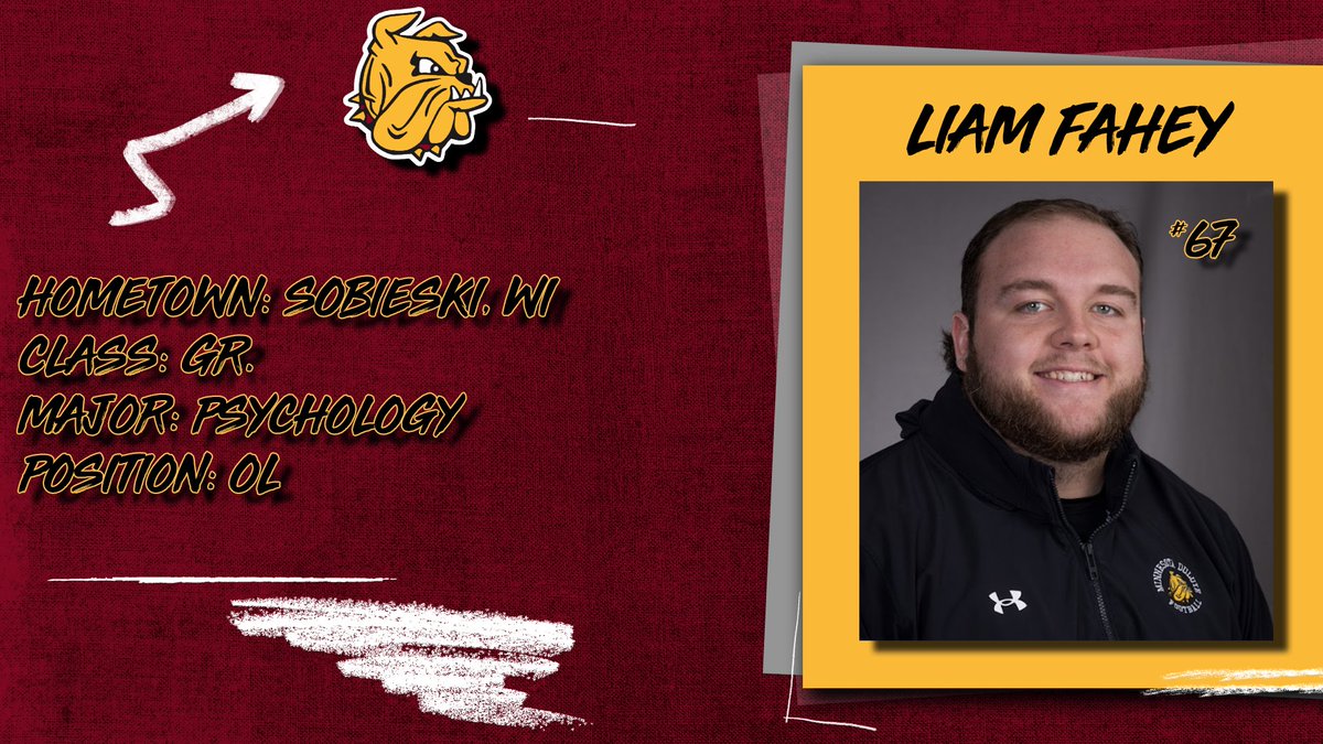 6⃣7⃣ Days til kickoff!

Player Spotlight: Liam Fahey

Q: What other interests do you have outside of football?

A: I'm a huge nature guy! I love being outdoors, going out on the lake with my friends, and bass fishing!

#EarnIt // #BulldogCountry // #100DayCountdown