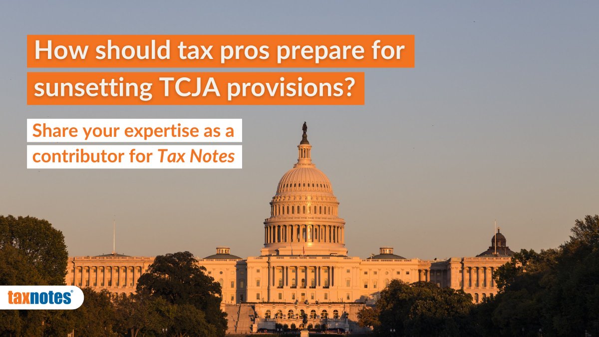How should #TaxPros prepare for sunsetting #TCJA provisions?

Our Acquisitions &amp; Engagement Editor in Chief <a href="/paigeleejones/">Paige Jones</a> is looking for new voices to weigh in on our podcast and video series, and she wants to know what you think!

For more inspiration: taxnotes.co/wishlist