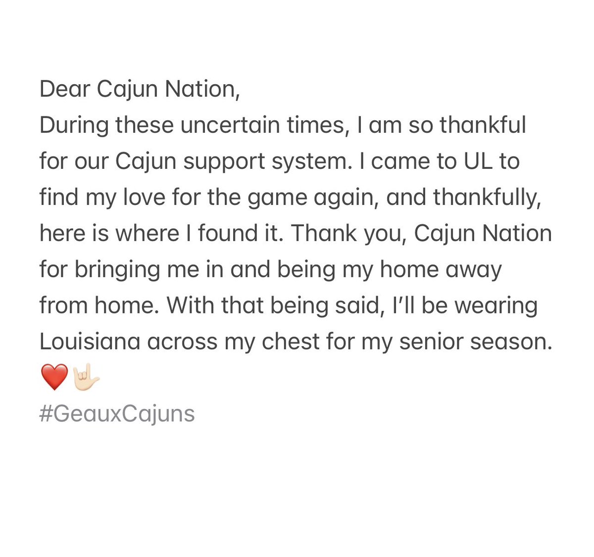 Geaux Cajuns 🤟🏻❤️