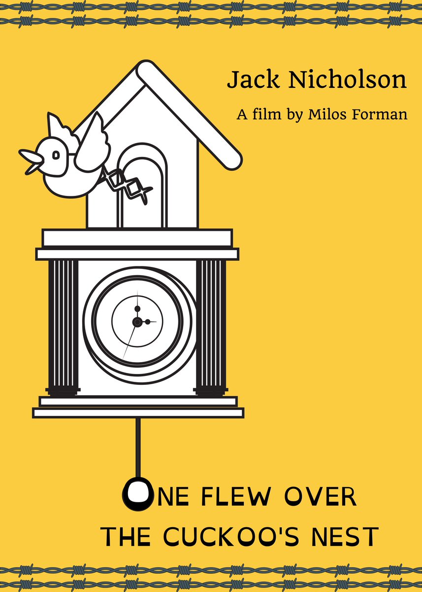 inspiringposter's tweet photo. 📍"One Flew Over The Cuckoo's Nest" Movie Poster Work

(''Guguk Kuşu" filmi Poster Çalışması)

#OneFlewOverTheCuckoosNest
#AlternativeMoviePoster
#MoviePoster https://t.co/7oy9OIID9J