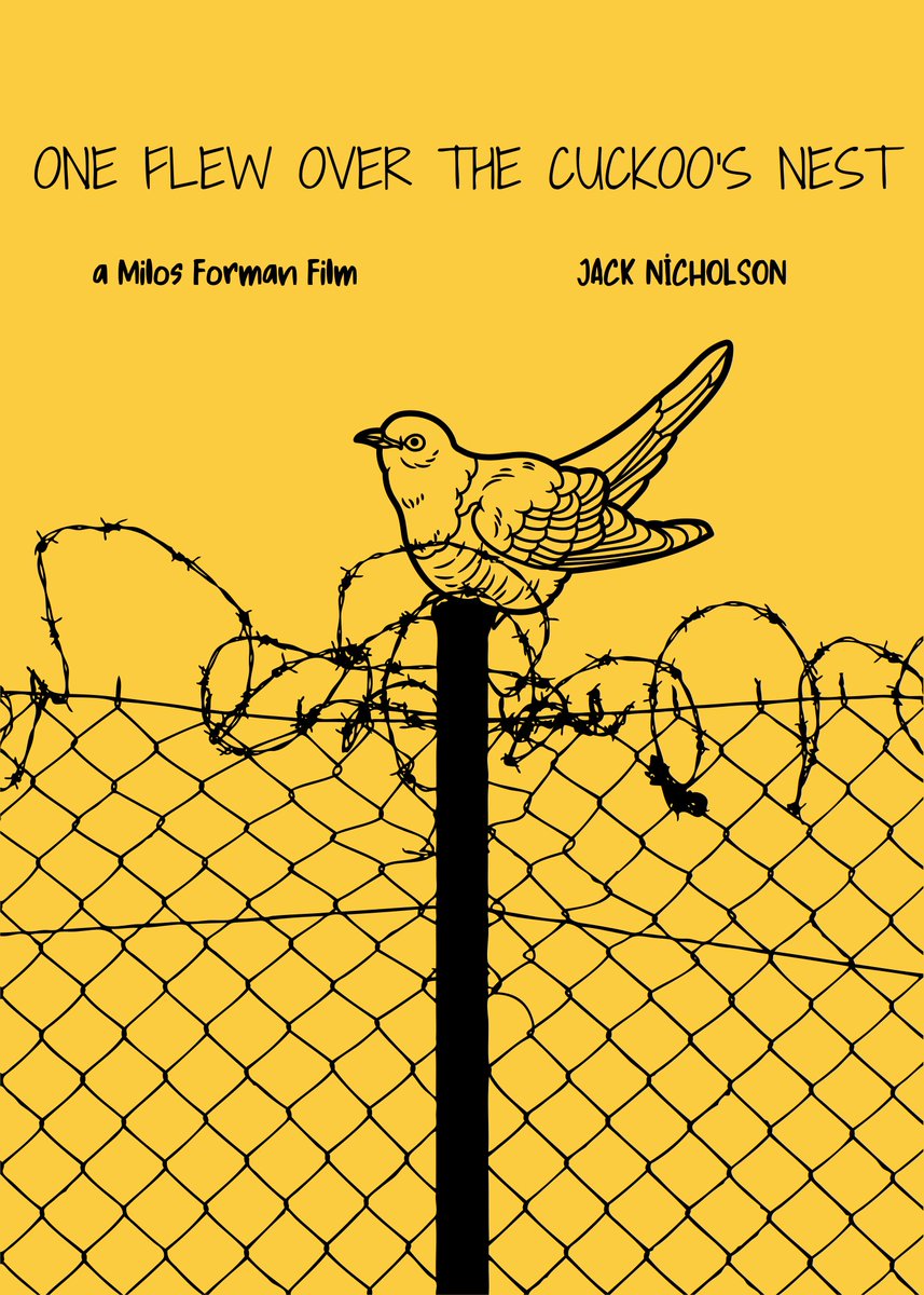 inspiringposter's tweet photo. 📍"One Flew Over The Cuckoo's Nest" Movie Poster Work

(''Guguk Kuşu" filmi Poster Çalışması)

#OneFlewOverTheCuckoosNest
#AlternativeMoviePoster
#MoviePoster https://t.co/7oy9OIID9J