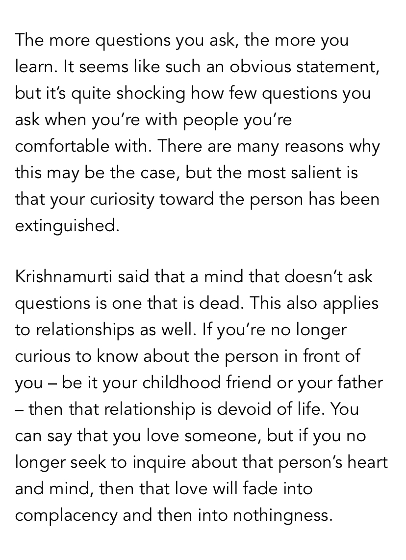 Ask more questions to those you love