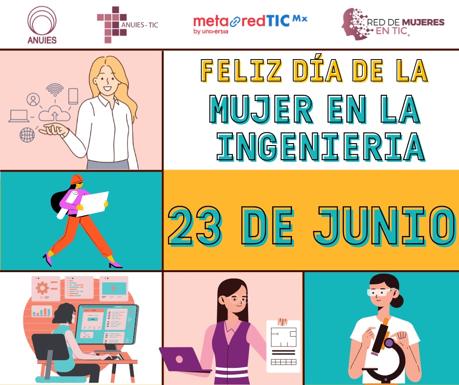 RedMujeresTic's tweet photo. Hoy en el día Internacional de la Mujer en la Ingeniería, reconocemos el talento de las mujeres y sus contribuciones en el campo de la ingeniería y en especial en las TIC.  #mujeresingenieras #WomenInSTEM #WomenInEngineering https://t.co/vPWs6QUgBm