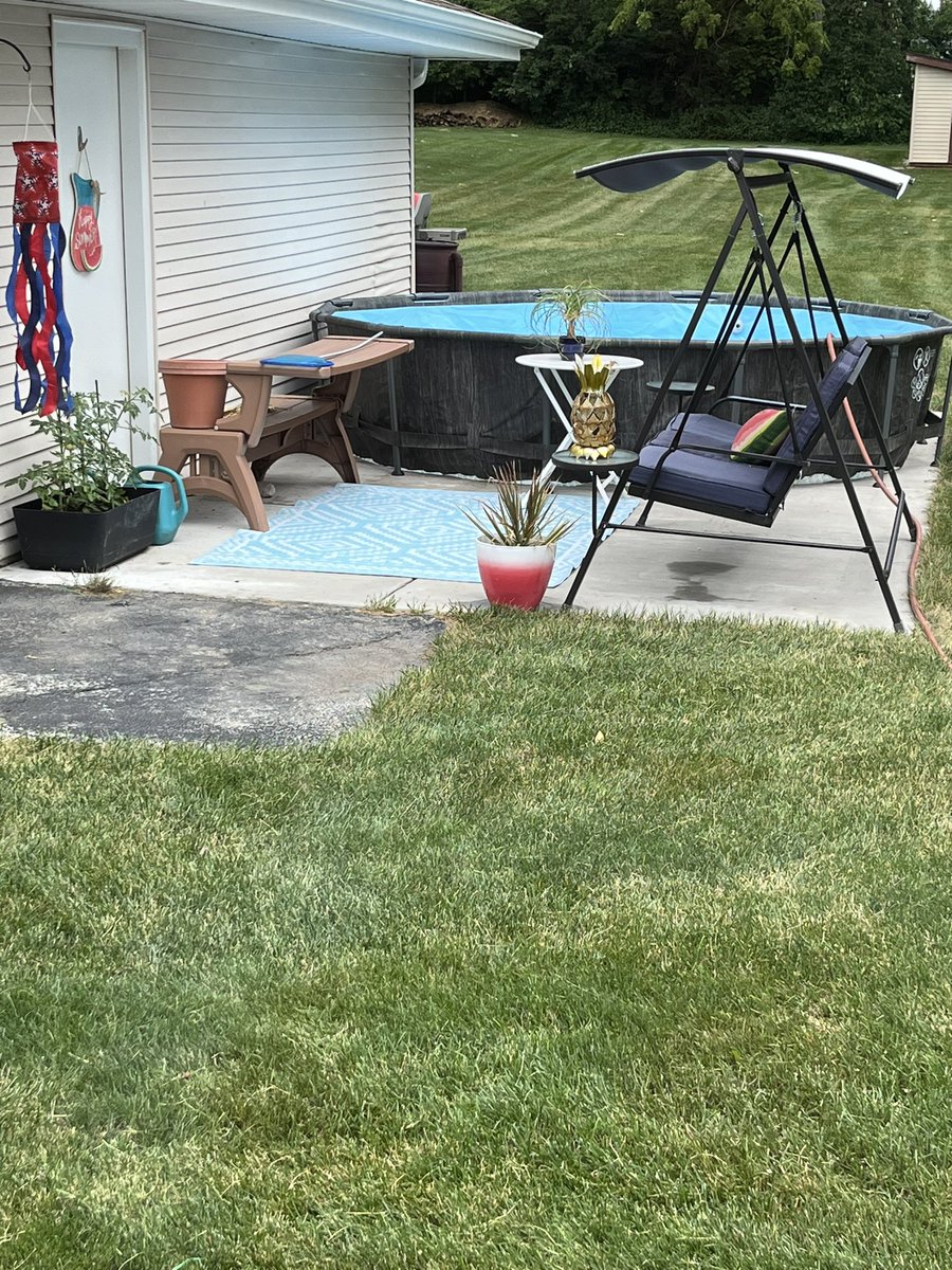 Cicadas are almost gone so the pool is up and filling!