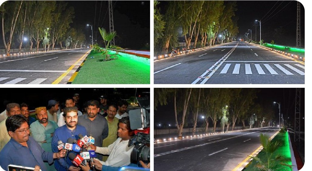jawadlaghari01's tweet photo. The modern reconstruction of Begum Nusrat Bhutto Airport Road in #Sukkur has been completed. The road's both sides have been beautifully decorated and illuminated with electric lights.
#ThisIsPPP #TransformingSukkur #ThisIsWhyWeVotePPP ♥️🖤💚
@BBhuttoZardari @SyedNasirHShah https://t.co/Pguxw9WWAj