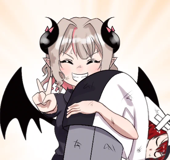 「コラー!捕まえたぞぉ!」  「はい;負けました。」 #にじGTAFA #りりむとおえかき #イロ絵す