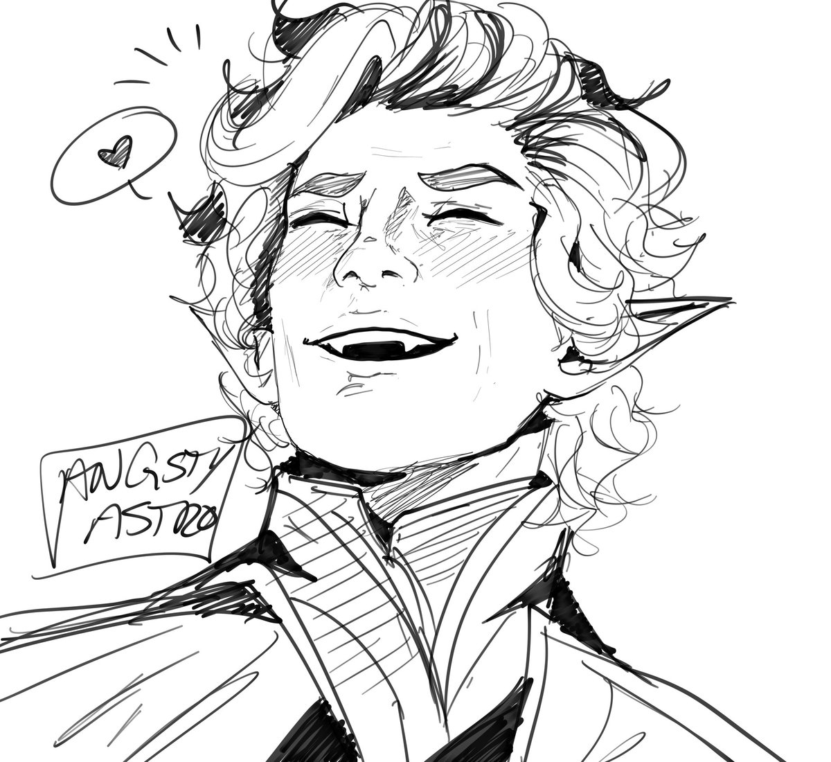 AngstyAstro's tweet image. Doodlin Astarion smiling again c:

#BG3