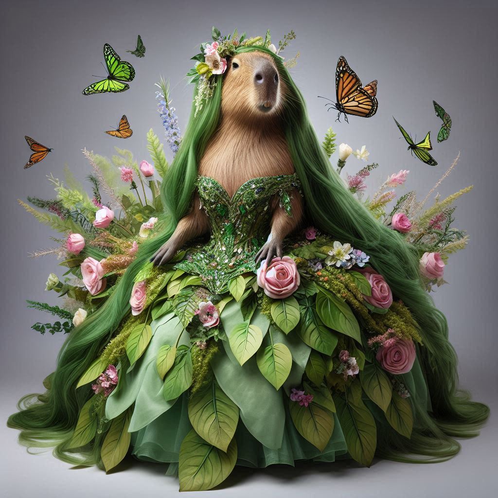 VaraCappy's tweet photo. Meu look para o tão aguardado @MetGalanimal , estava ansiosa para finalmente mostrar ele para vocês 🦋🌺. #metgalanimal https://t.co/9E9EvYGrPT
