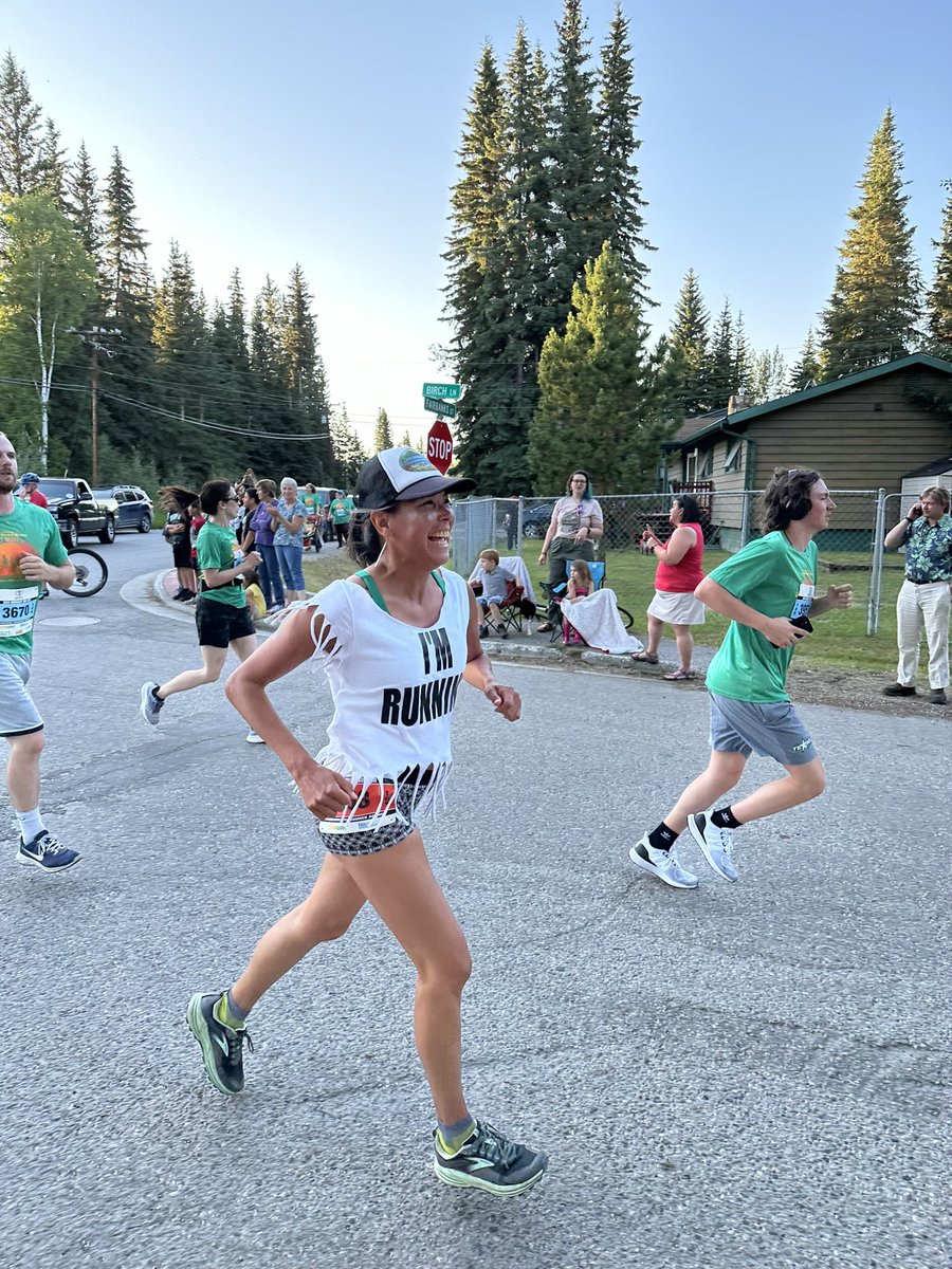 MaxforAlaska's tweet image. Sore this morning from running the annual Midnight Sun Race, part of our rich tradition of celebrating the longest day! I met my goal, finishing 10k in 55 minutes. Got so many high fives, hugs, and handshakes from participants and from hundreds watching along the route #akelect