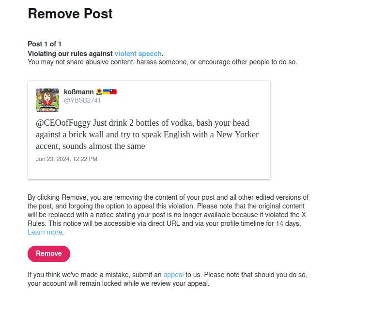 NotAWarCrimina1's tweet photo. @CEOofFuggy @YBSB2741 Hope you're happy fuggy, got my main account suspended for trying to make a joke about your comment. But here is the joke anyway https://t.co/UhI7FGEwT0