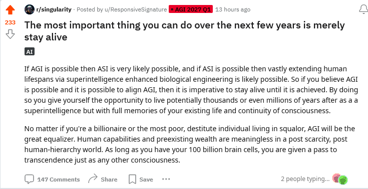 Dr_Singularity's tweet photo. The most important thing you can do over the next few years is merely stay alive https://t.co/ncCYoAtUVW