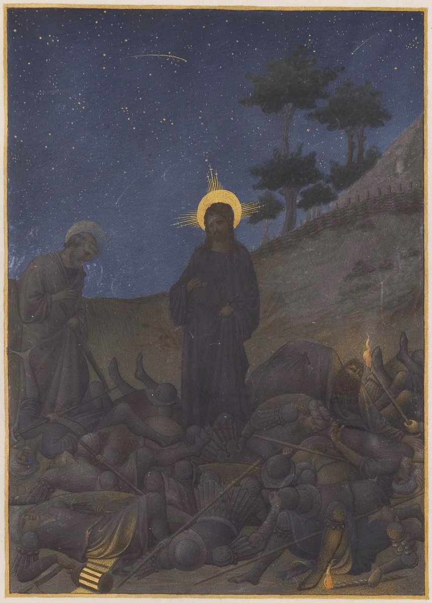 ColeccionMMoret's tweet photo. La noche más corta del año.
El primer nocturno de la historia del arte.

Herman, Paul y Jean #Limbourg. El Prendimiento. Les Très Riches Heures du duc de Berry (1411-1416). @CdeChantilly https://t.co/IxSmgd7oLN