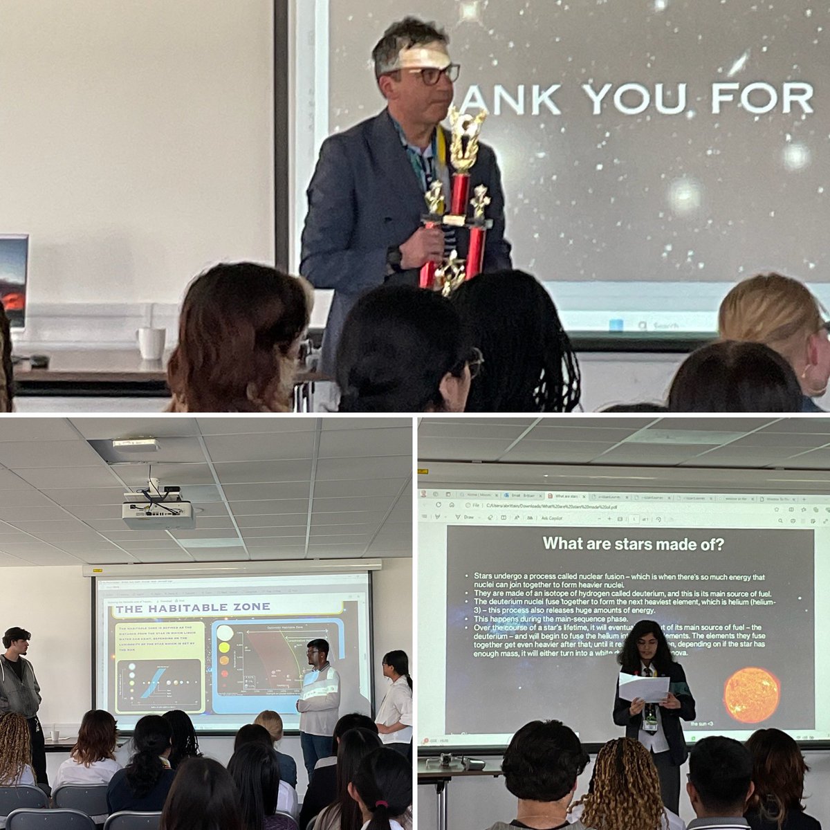 LEH_STEM's tweet image. Mr Munoz of Alec Reed Academy won the LEHSTEM trophy for his hugely positive contribution to WTTS at the Window to the Stars Symposium 2024. 🏆💫#lehschool