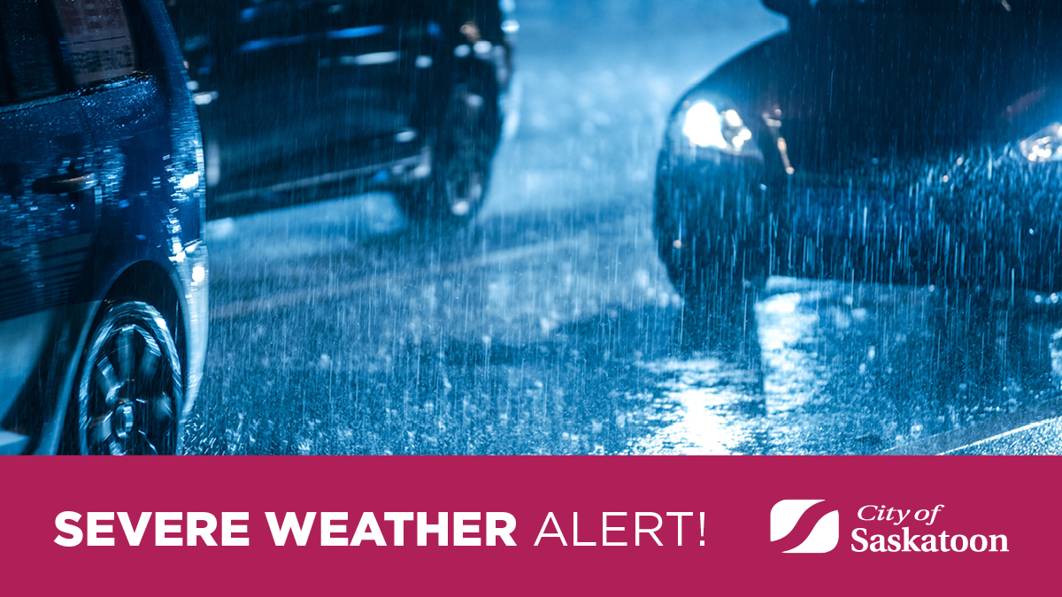 ⚠️ Severe Weather Alert
The City is prepared for a Tornado Watch that has been issued for Saskatoon. Favourable thunderstorm conditions could produce tornadoes.
Ensure your safety, stay informed, &amp; sign up for alerts at
saskatoon.ca/notifynow.
Learn more: bit.ly/3VUPtti
