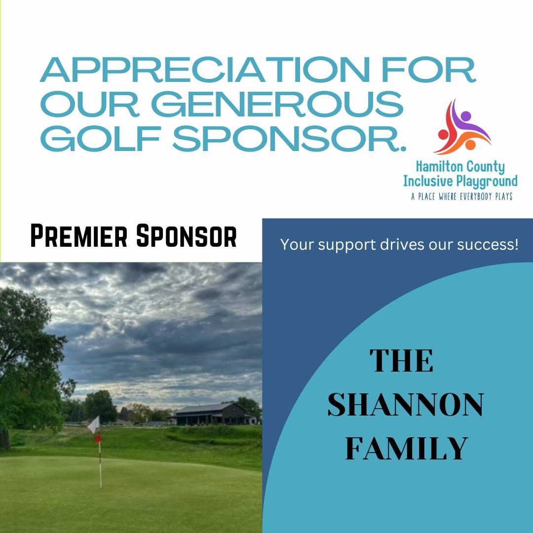 THANK YOU, Shannon Family, for being a PREMIER sponsor for our "Par for the Playground" golf tournament! We are grateful for your belief in our mission and thankful for your support!
#APlaceWhereEverybodyPlays