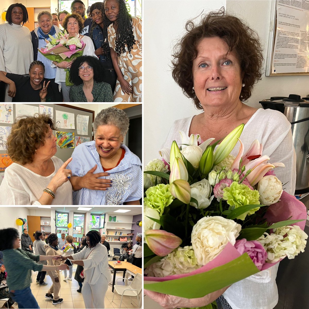 Ce dimanche nous avons le plaisir de fêter les 80 printemps de la doyenne de nos bénévoles, Marie-Madeleine, qui coiffe nos voisines de rue depuis bientôt 7 ans. 50 femmes étaient présentes à cette fête organisée conjointement par <a href="/FetedesVoisines/">La Fête Des Voisines</a> et <a href="/AssoAurore/">Association Aurore</a> Merci à tous 🙏