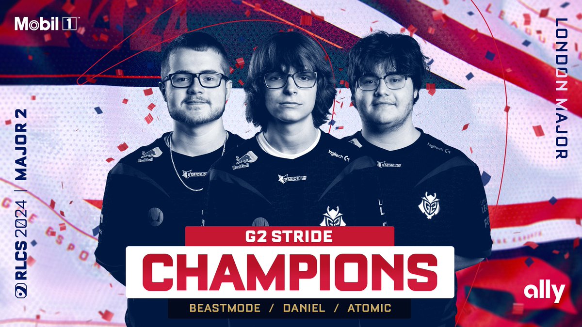 🏆 YOUR #RLCS LONDON MAJOR CHAMPIONS: <a href="/G2RocketLeague/">G2 Rocket League</a>! 🏆

G2 REIGNS IN LONDON, WINNING THEIR SECOND RLCS LAN EVENT BY TAKING DOWN TEAM FALCONS!

🏆 <a href="/BeastModeLK/">NRG BeastMode</a> 
🏆 <a href="/DanielRL__/">Daniel</a> 
🏆 <a href="/At0micRL/">Atomic</a> 
🏆 <a href="/Satthew/">NRG Satthew</a>