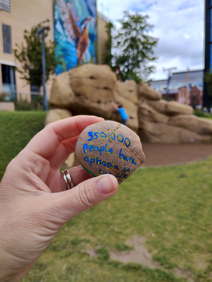We left our #AphasiaAwarenessMonth stone by the incredible new mural in Pounds Park in Sheffield yesterday 😍 <a href="/RockingAphasia/">Rocking Aphasia</a> #RockingAphasia #SheffieldIsSuper