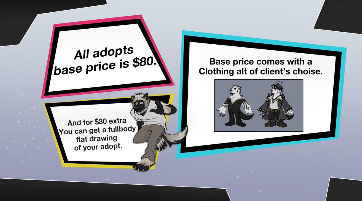 My old laptop finally passed away and need some funds for a new pc,
So I come today Offering these boyos in adoption! ✨

Check out down below for em!👀

If you're interested in them or have Any Questions feel free to hit my Dms!