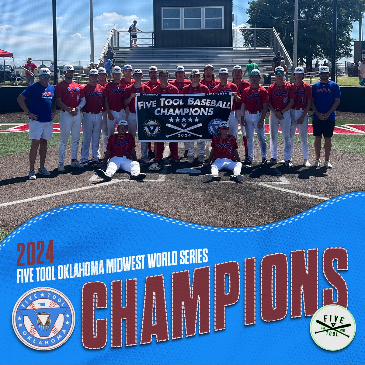 Five Tool Oklahoma (@fivetoolok) on Twitter photo 🏆CHAMPIONS🏆
Congrats to <a href="/MVPBaseballOK/">MVP Baseball</a> 18U on winning the 17/18U <a href="/FiveTool/">Five Tool Baseball</a> Oklahoma Midwest World Series!
#WatchEm 🏆CHAMPIONS🏆
Congrats to <a href="/MVPBaseballOK/">MVP Baseball</a> 18U on winning the 17/18U <a href="/FiveTool/">Five Tool Baseball</a> Oklahoma Midwest World Series!
#WatchEm