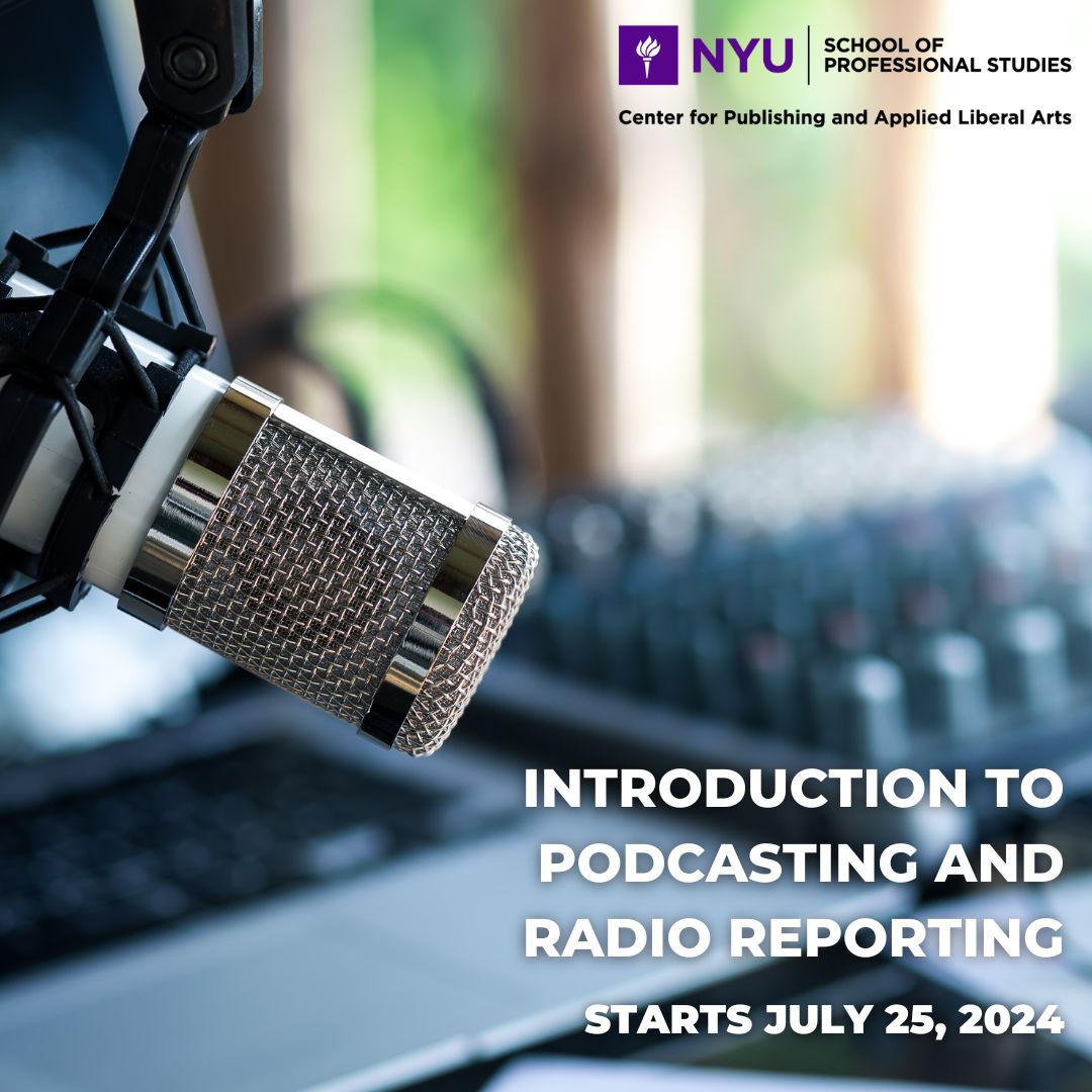 NYUSPS_PWMCE's tweet image. 🎙️✨ Master podcasting in 3 days! Elevate your audio skills, from recording to storytelling. Perfect for aspiring journalists and professionals across industries. 

Enroll now: tinyurl.com/mt3yx478
@Jennymcphee #NYU #WeAreSPS @danbobkoff
