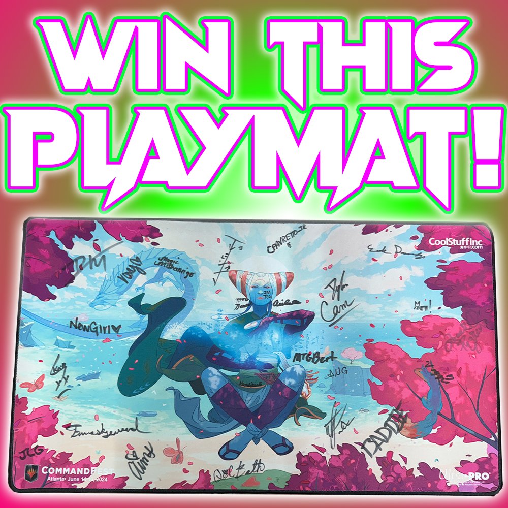 SouthernSorcerE's tweet photo. Hey everyone!! GIVEAWAY ALERT!! π¨π¨ Check out this awesome playmat from #COMMANDFESTATLANTA signed by ALL OF THE CREATORS who were at this event! (check comments below)
β
FOLLOW us and @DanielSorcery
β
Comment (tag someone)
β
Retweet
β
LIKE https://t.co/RD9yqmhFt4