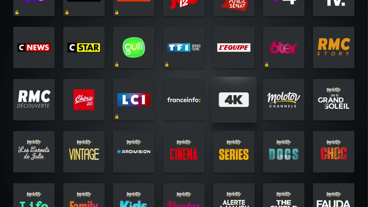 digitalbitrate's tweet image. Nouvelle rubrique "4K UHD" sur @MolotovTV :
* TF1 4K
* France 2 UHD
* M6 4K
* M6 HDR
* Luxe TV 4K