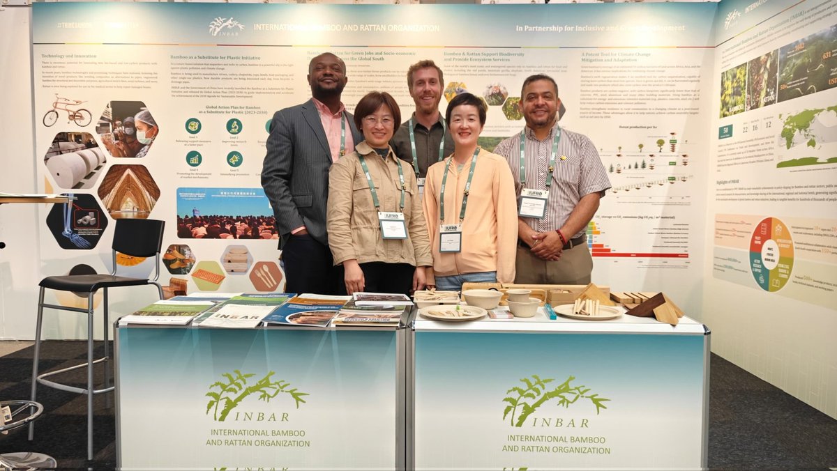 INBAR booth is ready for visitors at the Opening of the Exhibitions at the <a href="/IUFRO/">IUFRO</a> World Congress 2024.

Join us! 🎋

#IUFRO2024 #thinkbamboo