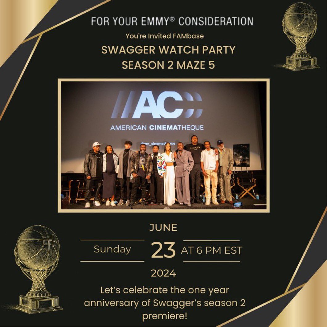 SwaggerNATION2's tweet image. @SwaggerNATION2 
One year ago today, #Swagger Season 2 dropped. Check in #Swagger Fam! #Swagger Watch Party tonite.
#FYC #Foryourconsideration