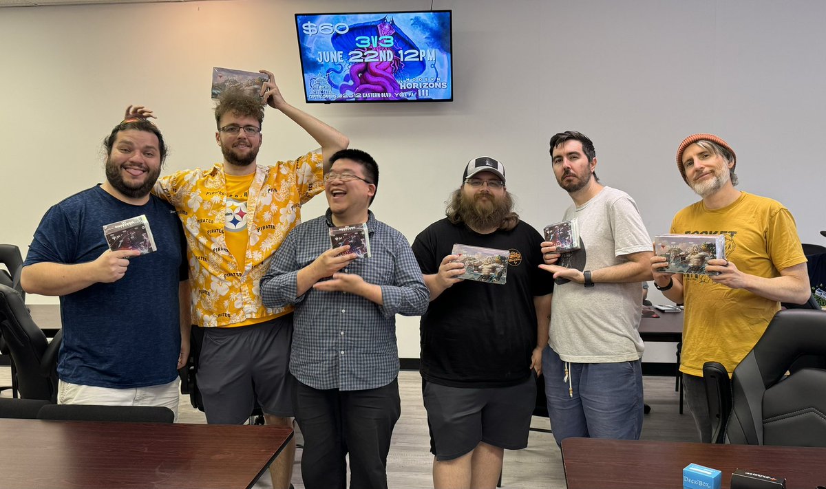 Congrats to our top 2 teams at our Magic: The Gathering Modern Horizon 3: 3v3 Sealed Event! Thank you to all those who came out to participate.