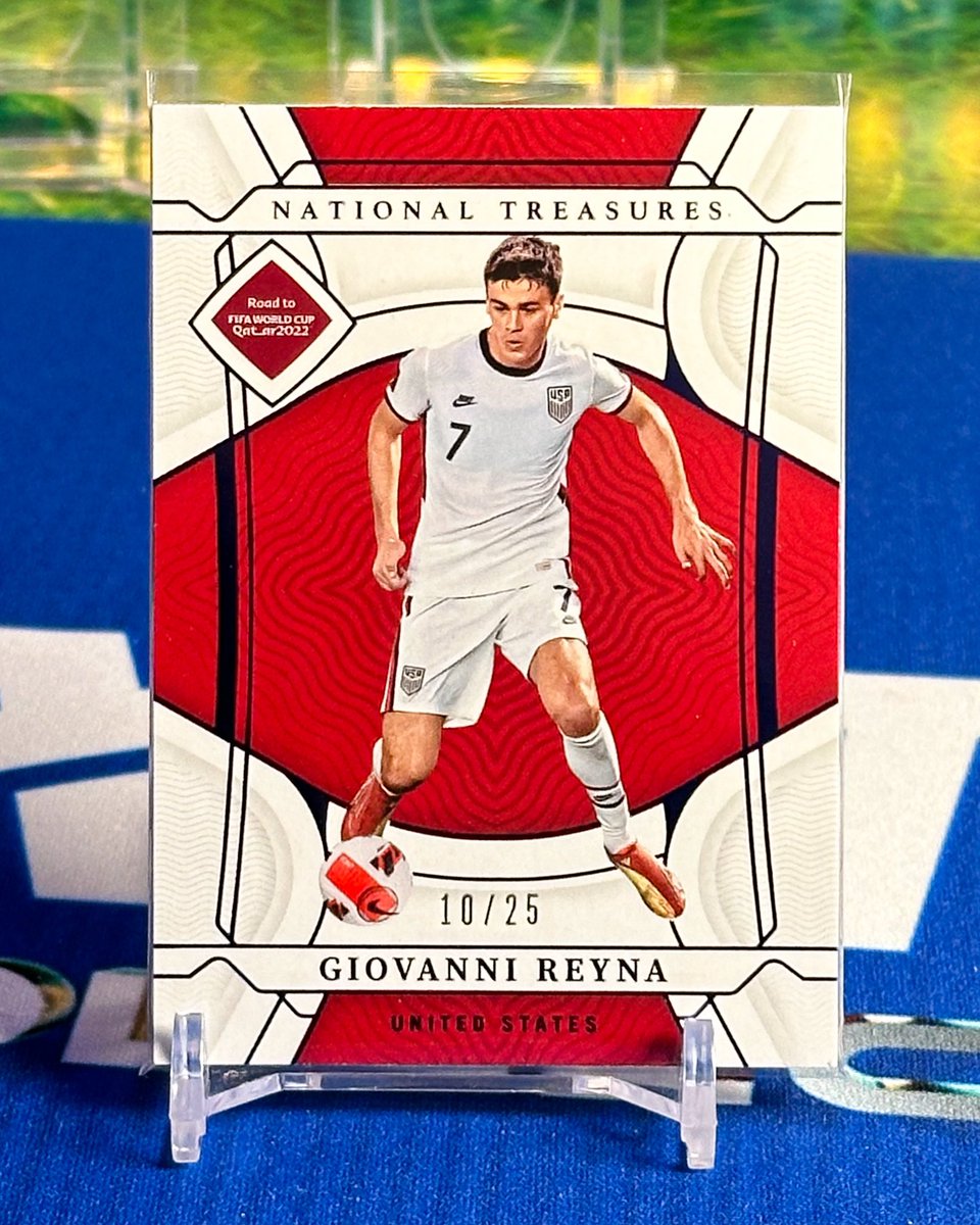 castrocollects's tweet photo. Can the @USMNT start off with 3 points?! 👀

🇺🇸 Giovanni Reyna National Treasures /25!

For your chance to win this card, RT this post &amp; make sure you’re following @castrocollects 💙 https://t.co/6JvQmtkVjO