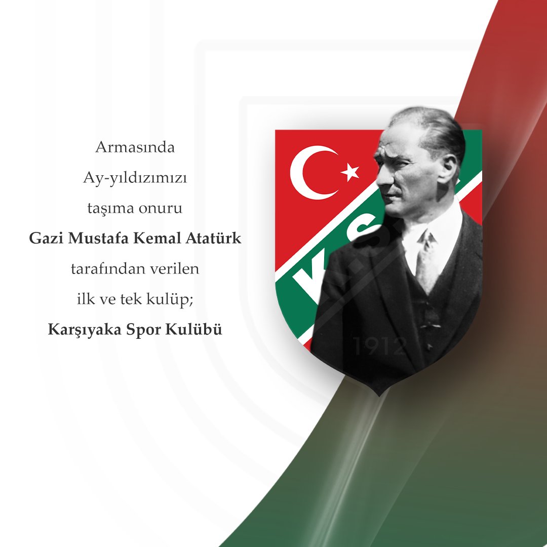 Armasında Ay-yıldızımızı taşıma onuru Gazi Mustafa Kemal Atatürk tarafından verilen 𝗶𝗹𝗸 𝘃𝗲 𝘁𝗲𝗸 kulüp; Karşıyaka Spor Kulübü