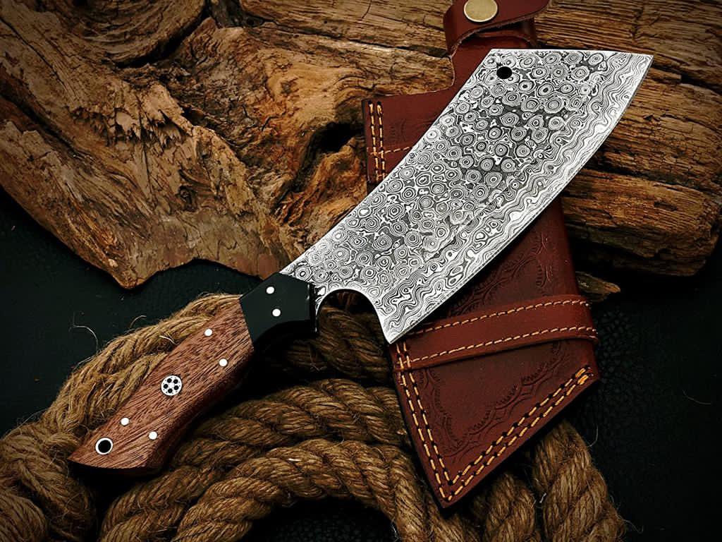 Custom Handmade Damascus Steel Cleaver Knife with Leat Cover 

For Sale
DM me for order or more details. 

#knives #bbq #cooking #chef #damascus #knife