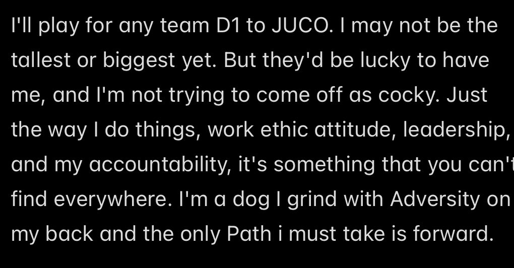 One other thing i wanna say is don’t let nothing bring you down from what you want. Not a bad camp performance, getting hurt and thinking about other peoples offers just work for you and because a better person for you. God Bless❤️