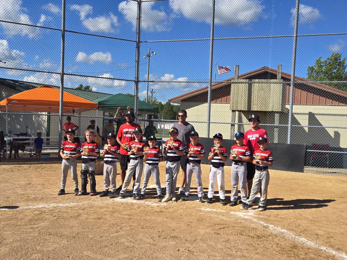 barr_reeve's tweet image. Congratulations to our 8U for winning the N. Daviess Tournament! They defeated Golfmoor 12-4. Great job! Go Vikings!
