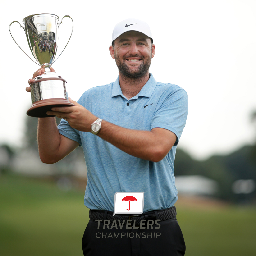 ROLEX's tweet photo. Relentless. Rampant. With record-breaking stats across the board. Congratulations Scottie Scheffler, on winning the Travelers Championship. That’s your 6th PGA Tour title of 2024. In a season we will all remember. #RolexFamily #TravelersChamp #Perpetual https://t.co/yJnN233pPM