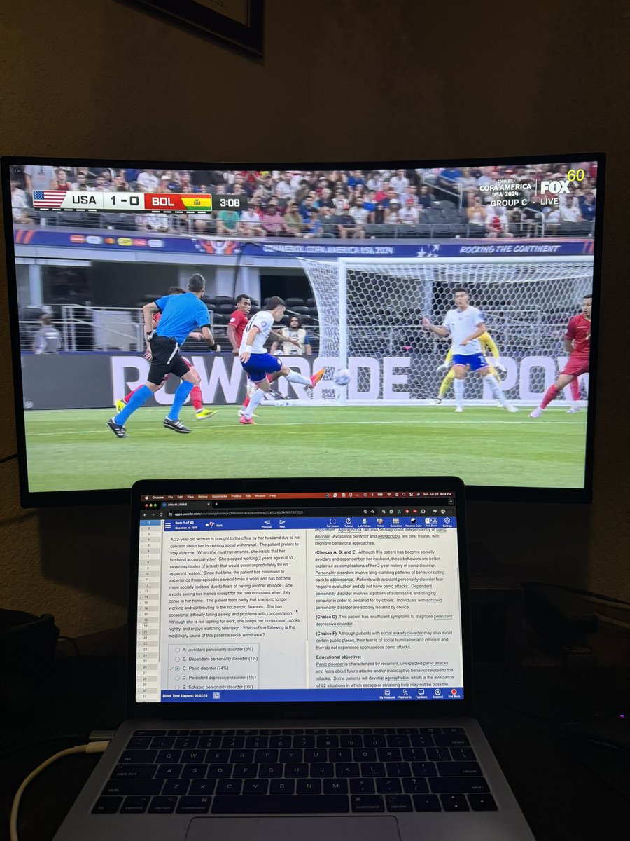 Sam Stark (@sam_stark_med) on Twitter photo The only thing that can make step 2 studying better is the <a href="/USMNT/">U.S. Soccer Men's National Team</a> on in the background! #CopaAmèrica The only thing that can make step 2 studying better is the <a href="/USMNT/">U.S. Soccer Men's National Team</a> on in the background! #CopaAmèrica