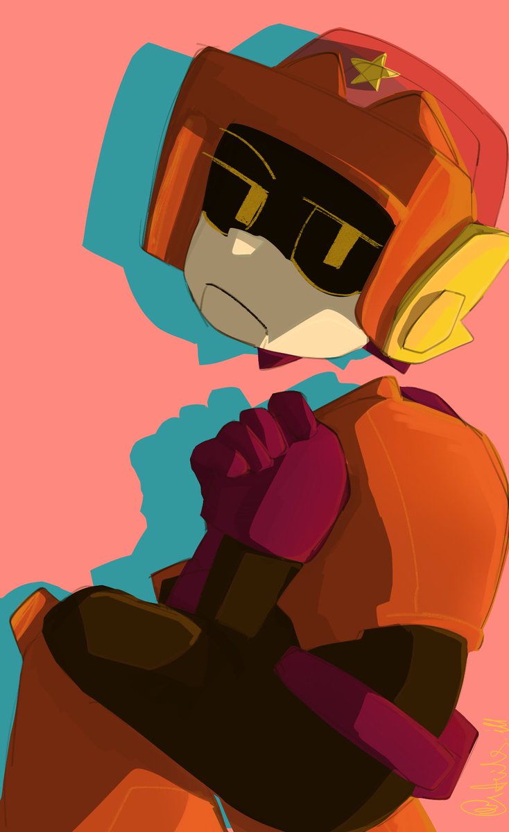 Aiils_ill's tweet image. Paired art with Larry, i guess 

#Brawlstars #digitlart