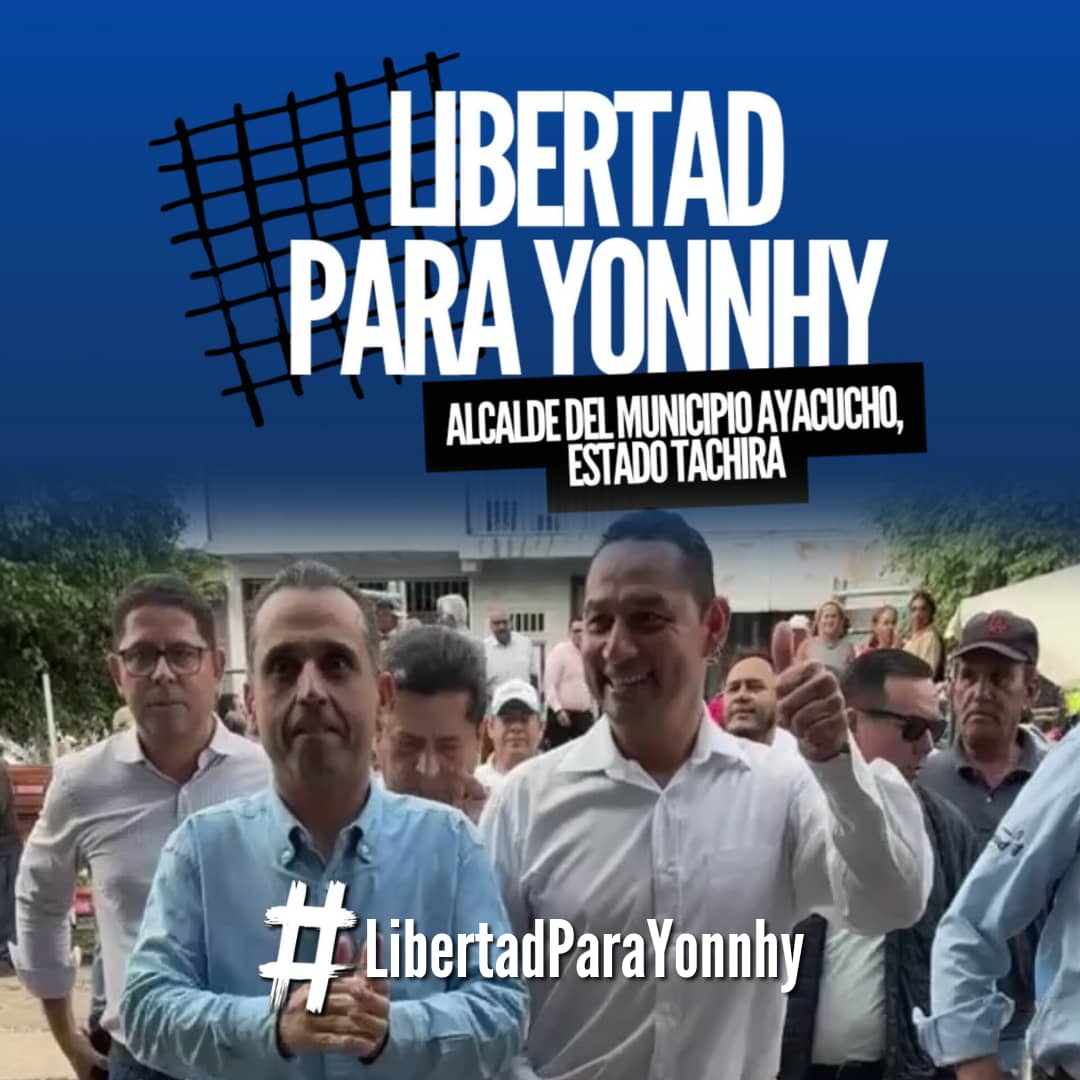 Yonnhy Liscano fue reelecto alcalde del municipio Ayacucho, Táchira, con una gran gestión y trabajo diario. Luego de haberse pronunciado a favor del candidato presidencial Edmundo González, fue detenido violándose sistemáticamente sus derechos humanos. #LibertadParaYonnhy