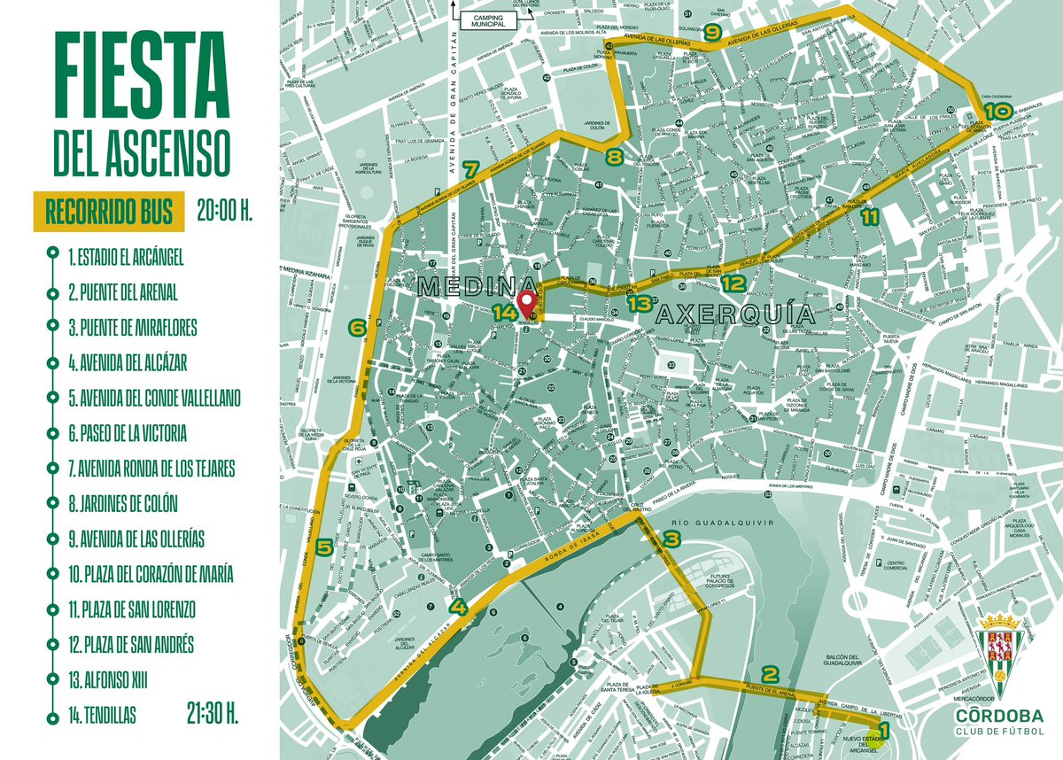 👉🏻 𝑬𝒍 #CórdobaCF 𝒗𝒖𝒆𝒍𝒗𝒆 𝒂𝒍 𝒇𝒖́𝒕𝒃𝒐𝒍 𝒑𝒓𝒐𝒇𝒆𝒔𝒊𝒐𝒏𝒂𝒍 

ℹ️ Tras la celebración de esta noche en El Arcángel con los aficionados, mañana lunes será el turno para los actos institucionales y la ruta en bus 🚌 por la ciudad de Córdoba, que finalizará en Las
