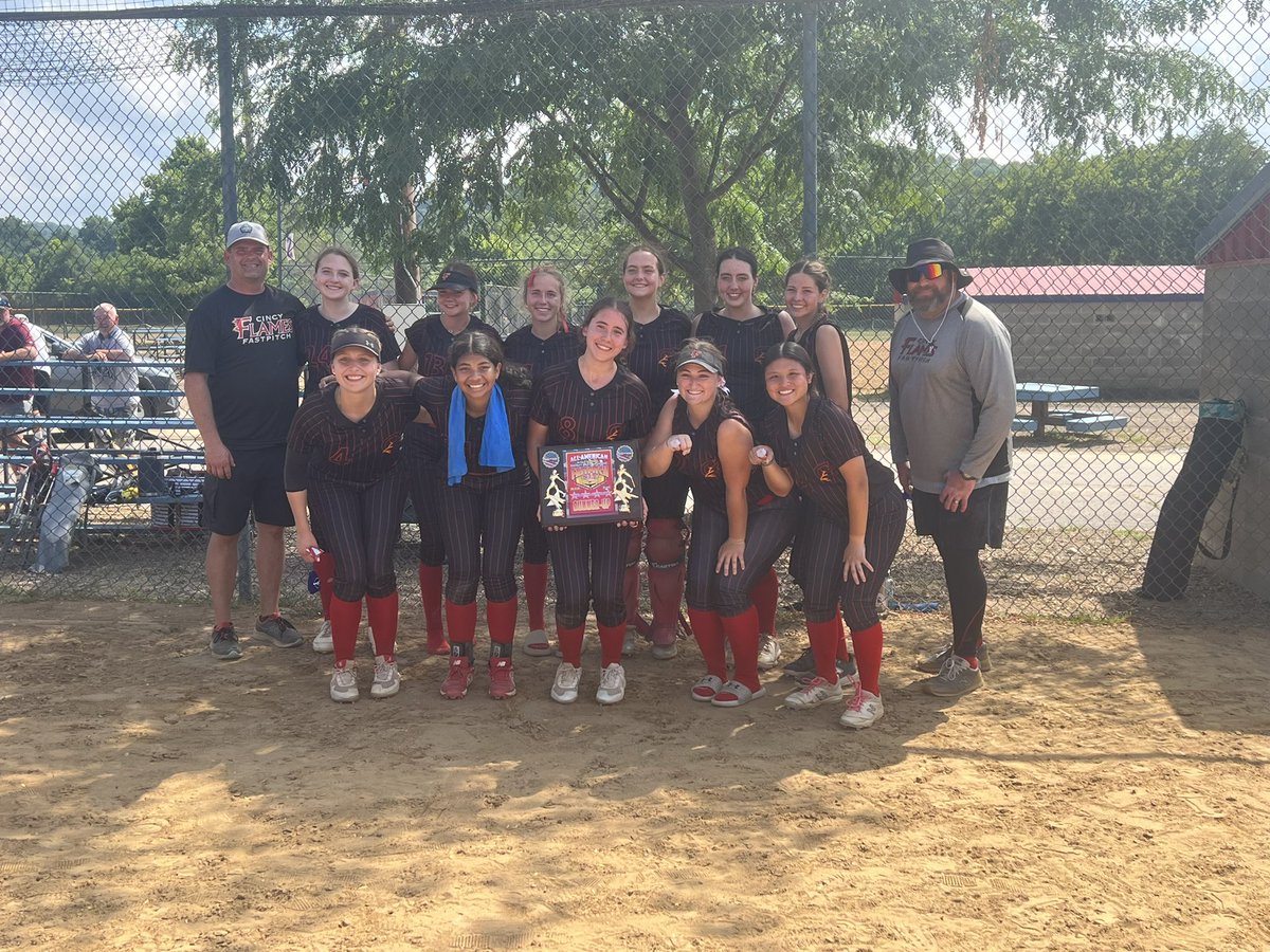 FlamesCincy's tweet photo. Congratulations, 18u Flames, on another strong weekend. Runner-up in the @USSSAFastpitch Smokey Baker NIT 18u open division. Proud of every 🔥 for their countless contributions! https://t.co/bjR0KAKt1W