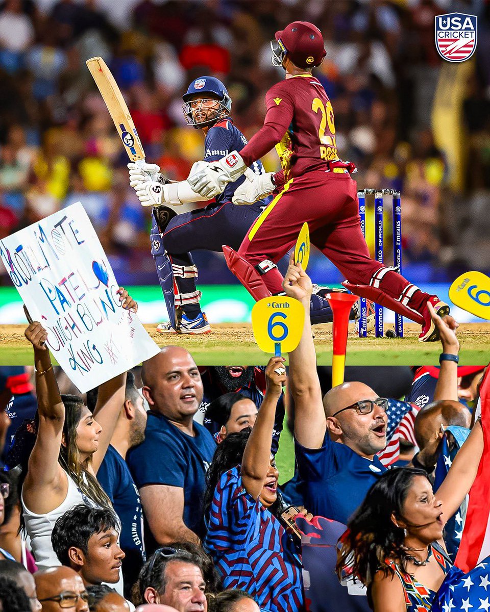 usacricket's tweet image. Though our journey in the #T20WorldCup ends here, the spirit and determination of the team shone brightly on cricket’s biggest stage! 

We are proud of #TeamUSA how far they’ve come and are excited for what’s next! 🤩

A special thank you to #TeamUSA’s fans for their support 🇺🇸❤️